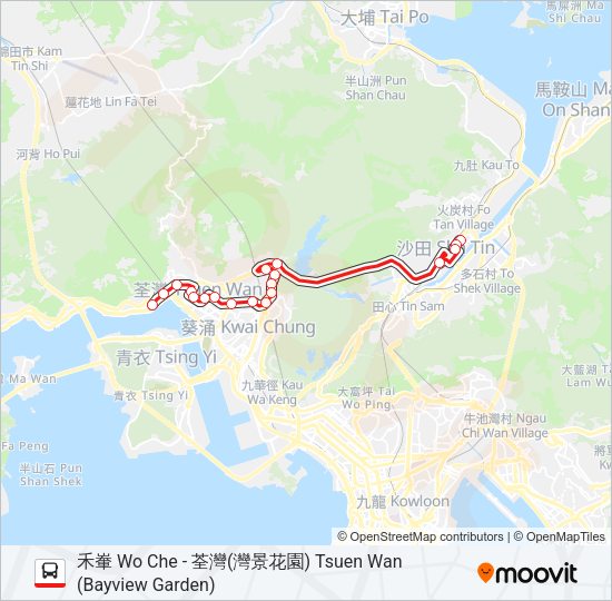 巴士48X的線路圖