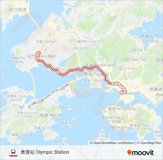 66X Bus Line Map