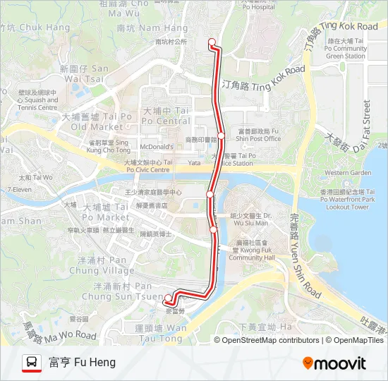 71A Bus Line Map