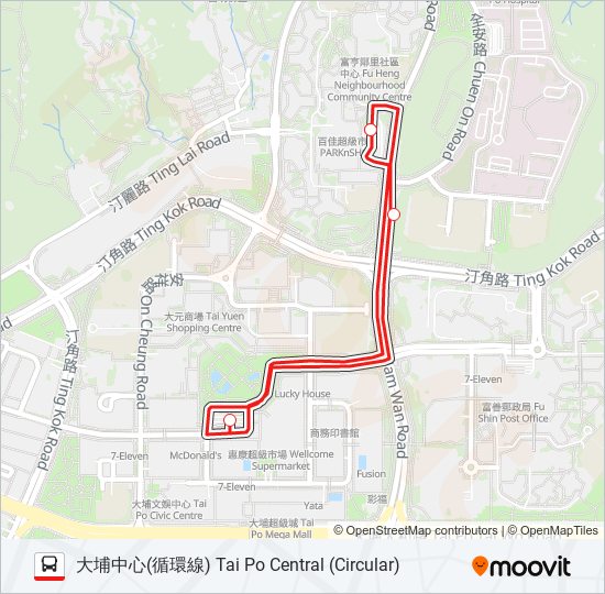 71B bus Line Map