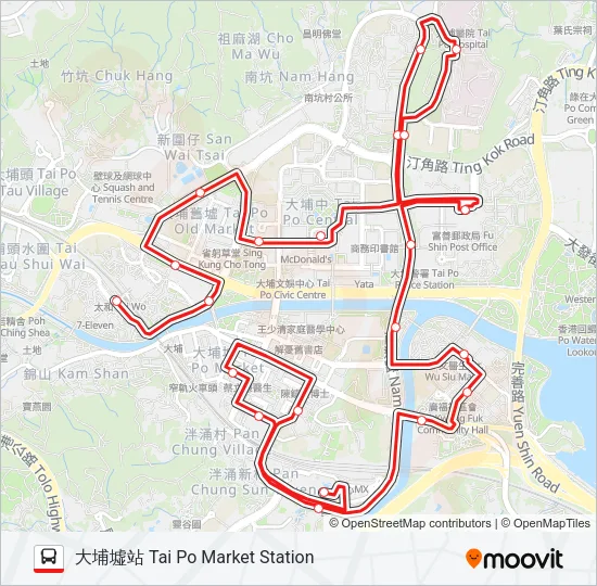 71K Bus Line Map