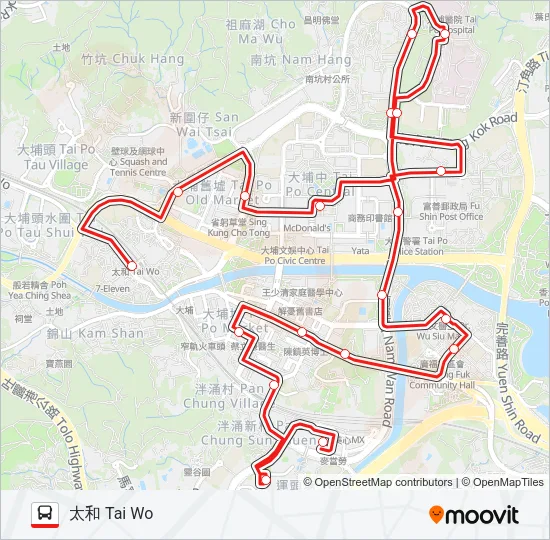 71K Bus Line Map