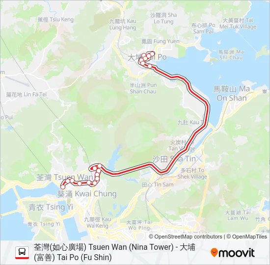 73X Bus Line Map