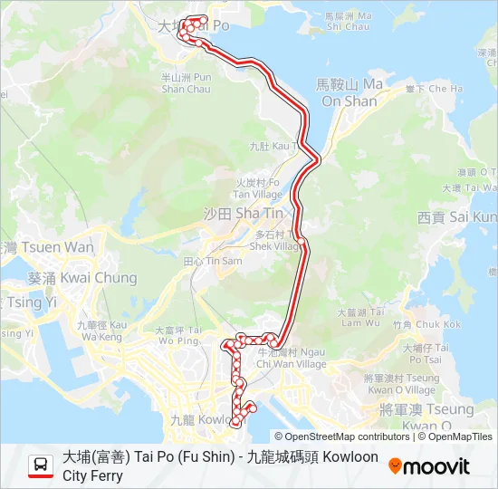 75X Bus Line Map