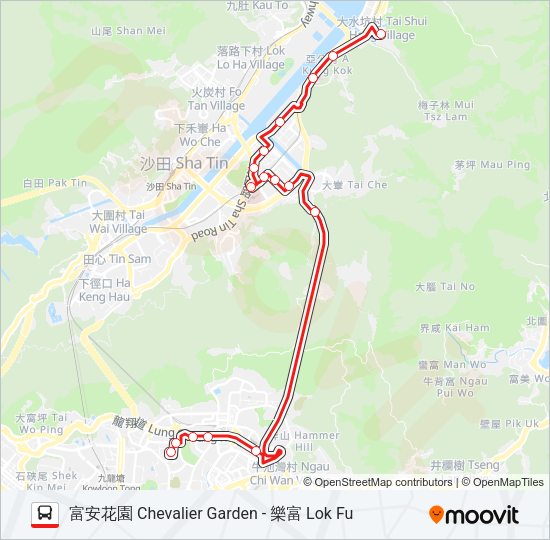 巴士84M的線路圖