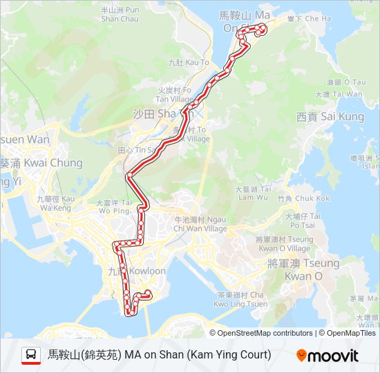 巴士87D的線路圖