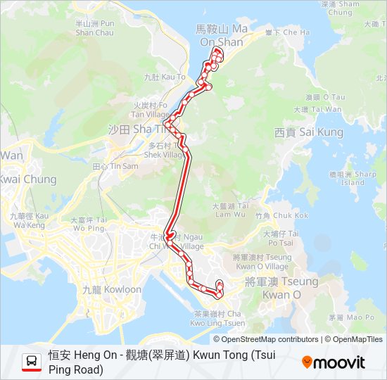 巴士89C的線路圖
