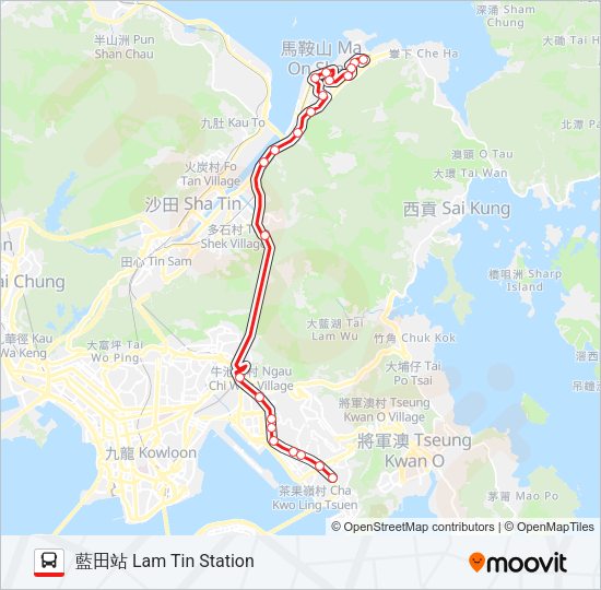 巴士89D的線路圖