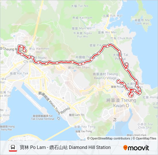 巴士91M的線路圖
