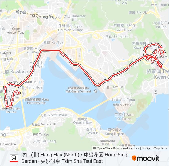 巴士98P的線路圖