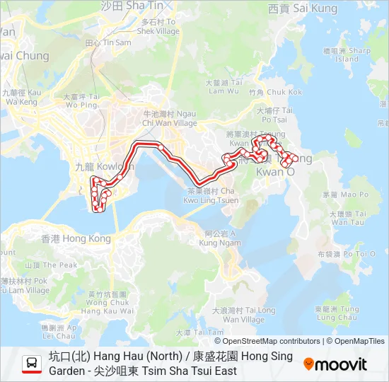 98P Bus Line Map
