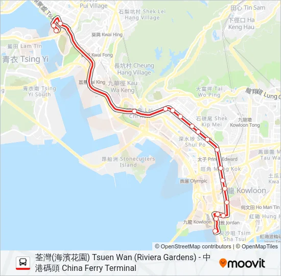 238X Bus Line Map