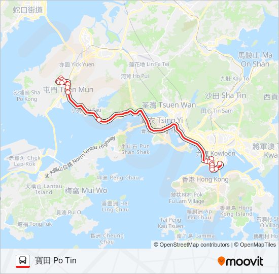 260X bus Line Map