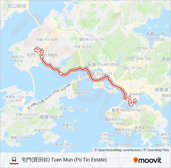 260X Bus Line Map