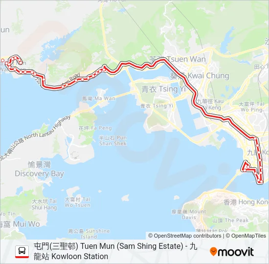 261B Bus Line Map