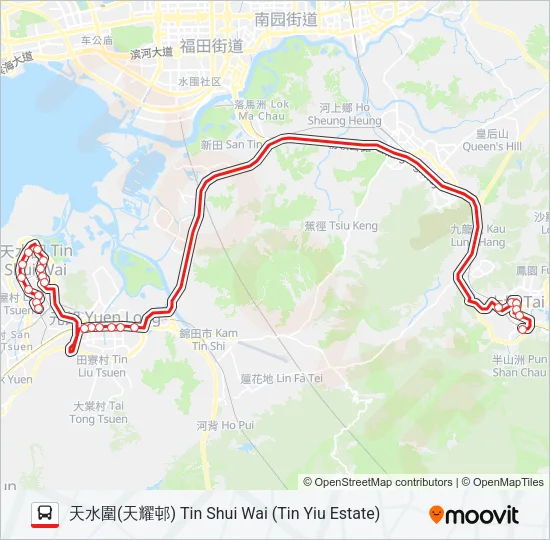 264R Bus Line Map