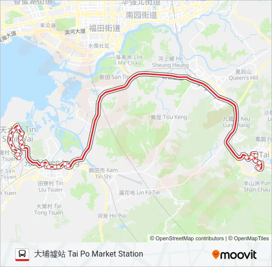 264R Bus Line Map