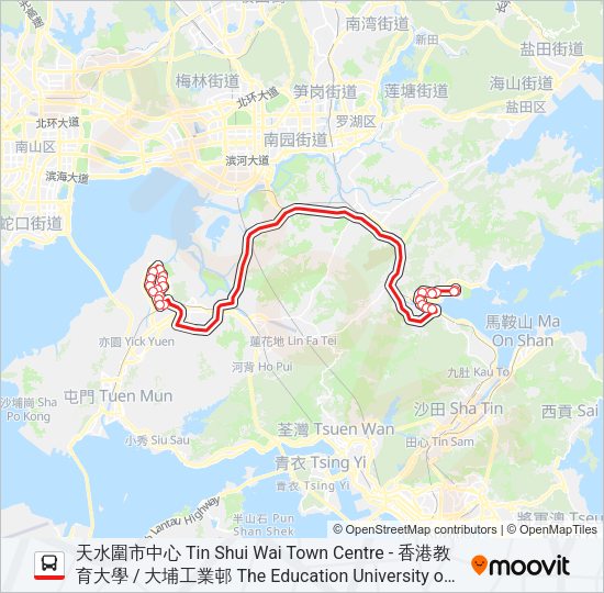 巴士265S的線路圖