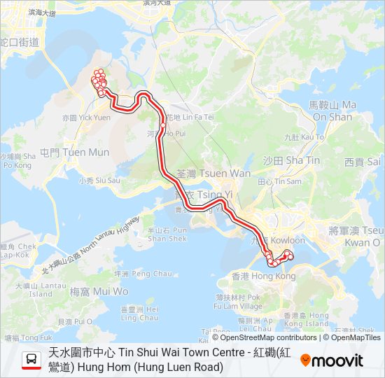 巴士269B的線路圖