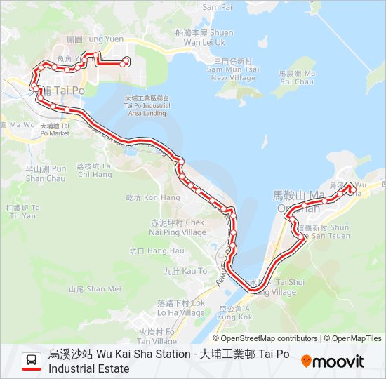 巴士274P的線路圖