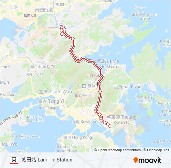 巴士277E的線路圖