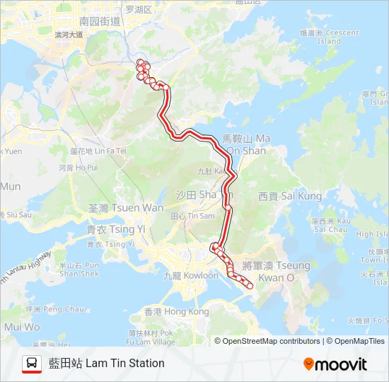 277P Bus Line Map