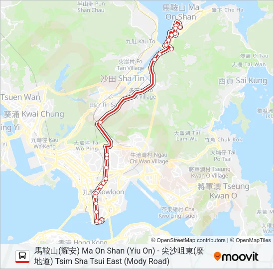 281X Bus Line Map