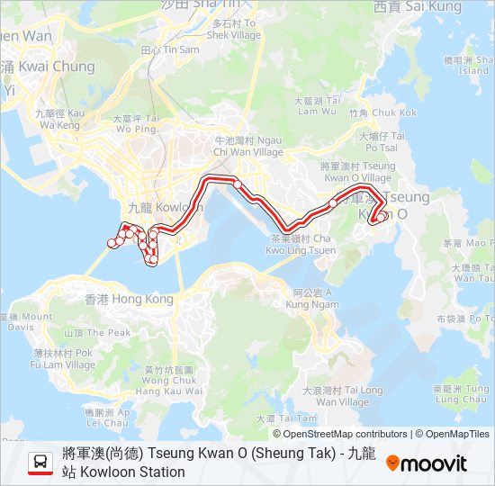 296D bus Line Map