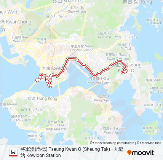 296D Bus Line Map