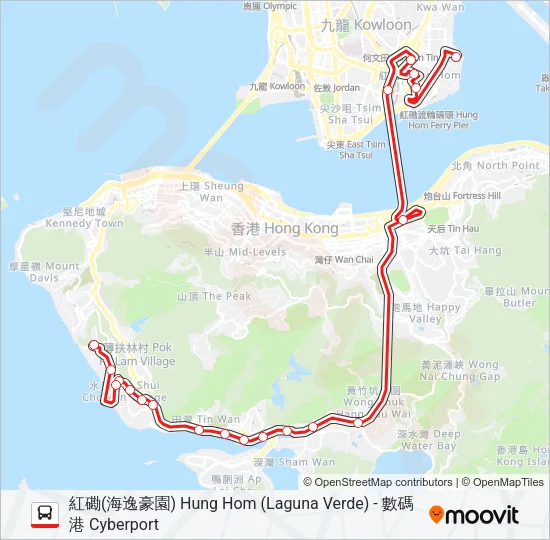 107P Bus Line Map