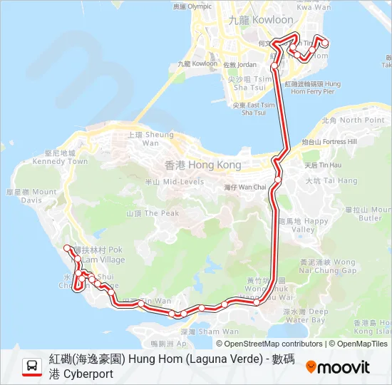 107P Bus Line Map