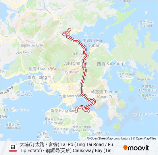 307P Bus Line Map