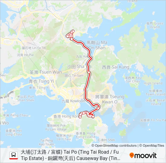 307P Bus Line Map