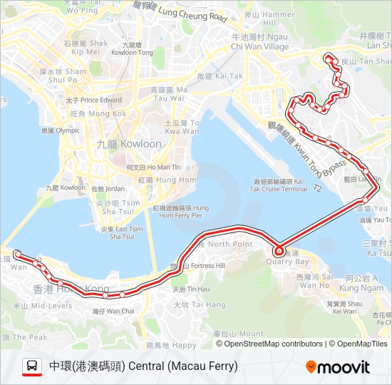 巴士619P的線路圖