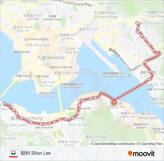 619X Bus Line Map