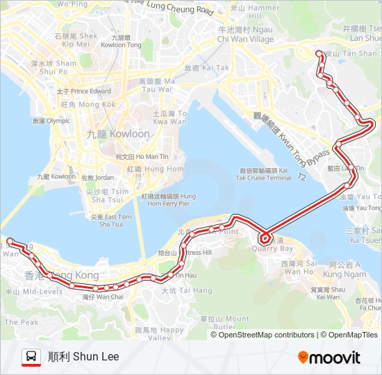 619X bus Line Map