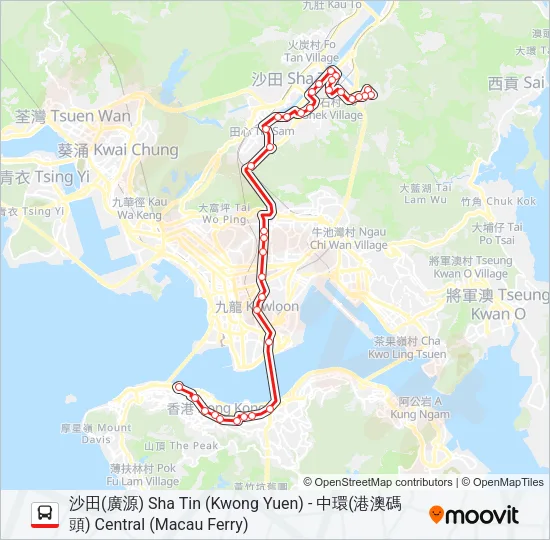 N182 Bus Line Map
