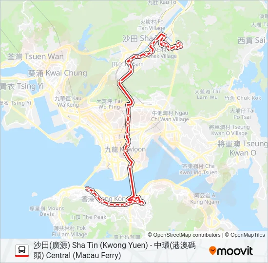 N182 Bus Line Map