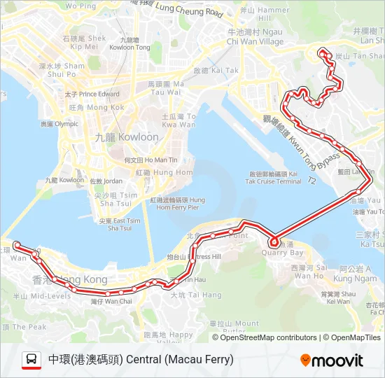 N619 Bus Line Map