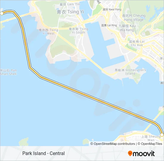 珀麗灣 - 中環 Ferry Line Map