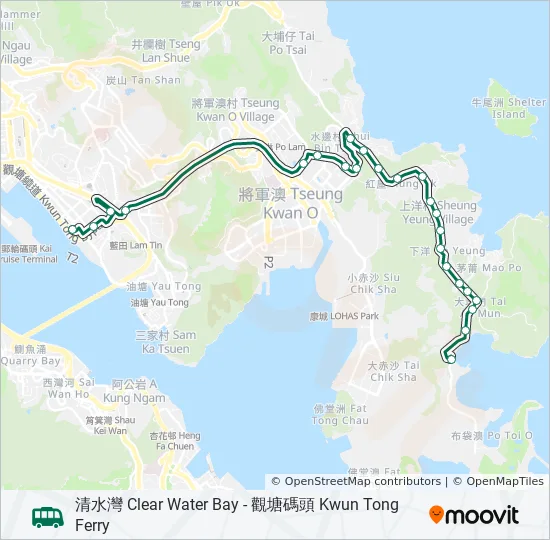 103路線 時刻表 站點和地圖 清水灣clear Water Bay 更新