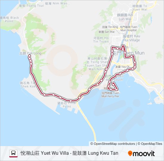 K52 bus Line Map