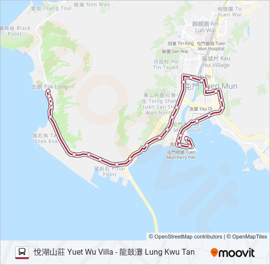 K52 bus Line Map