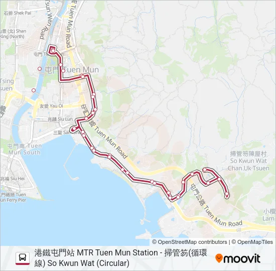 巴士K53的線路圖