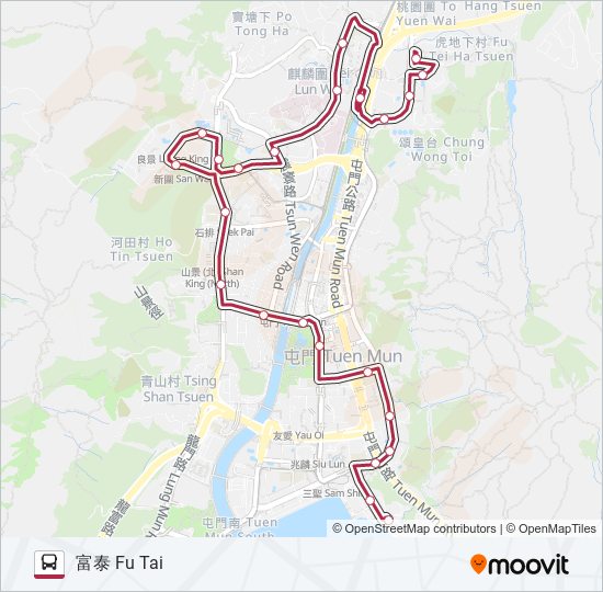 K58 bus Line Map