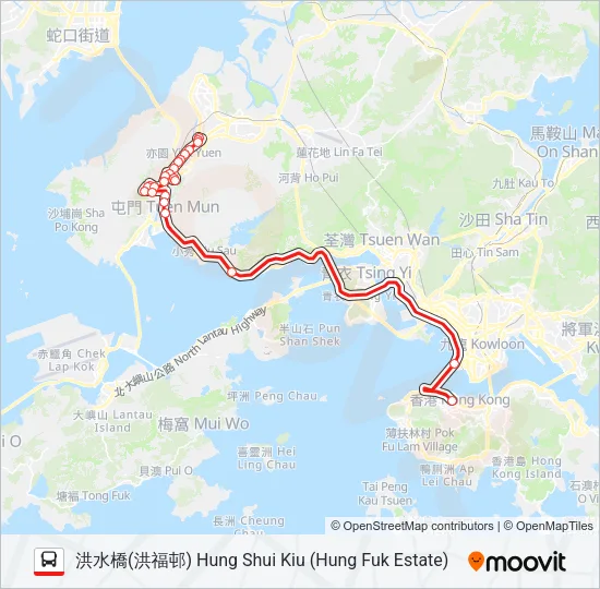 960A Bus Line Map