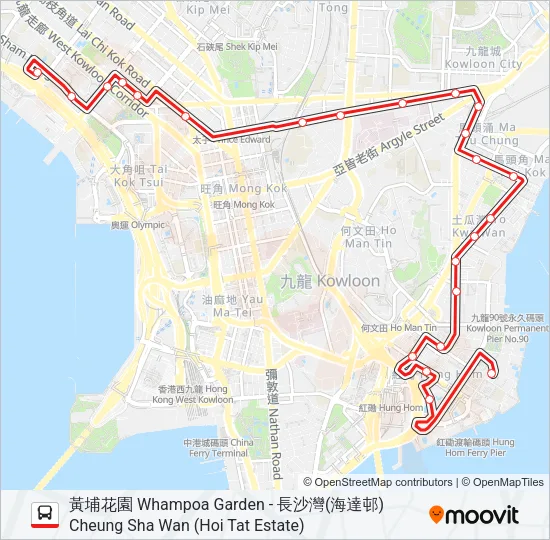 12A Bus Line Map