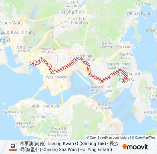 296C Bus Line Map