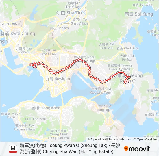 296C Bus Line Map