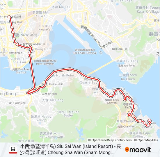 巴士118P的線路圖